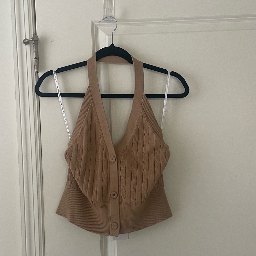 CALVIN KLEIN NWT Women’s TAN Ribbed Tank Size Medium 100% Cotton